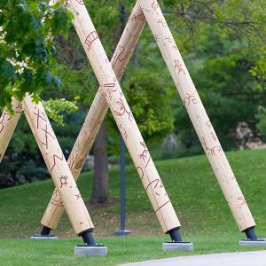 Photo of art installation representing the Okanagan Nation