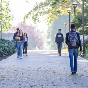 Photo of UBC students walking on campus