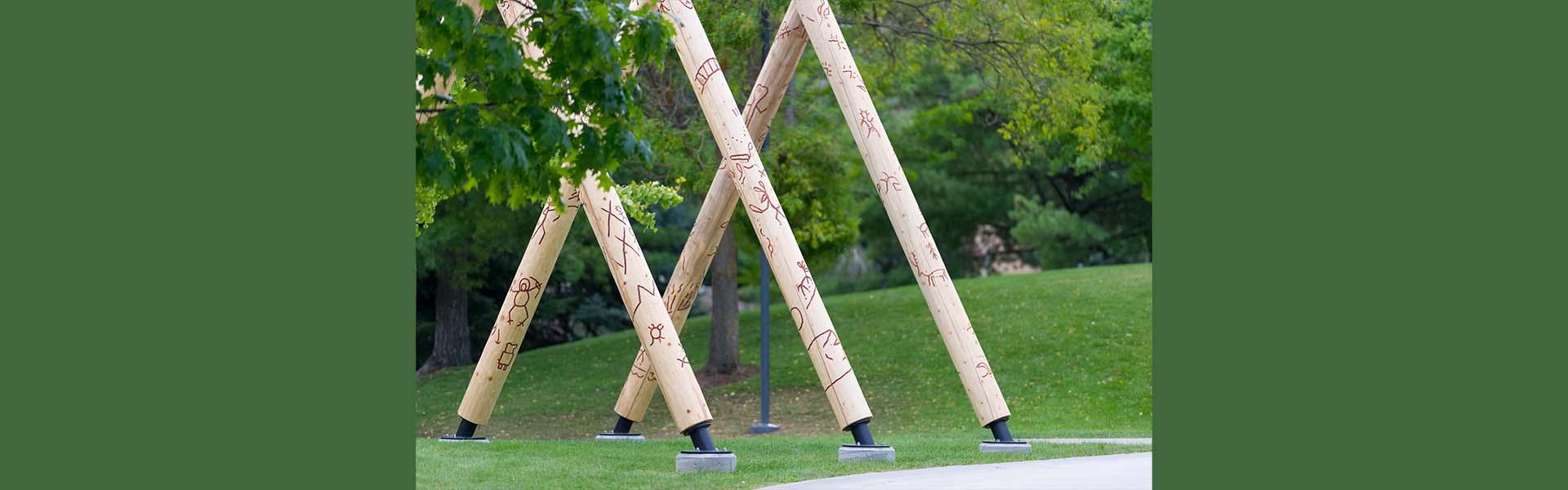 Photo of art installation representing the Okanagan Nation