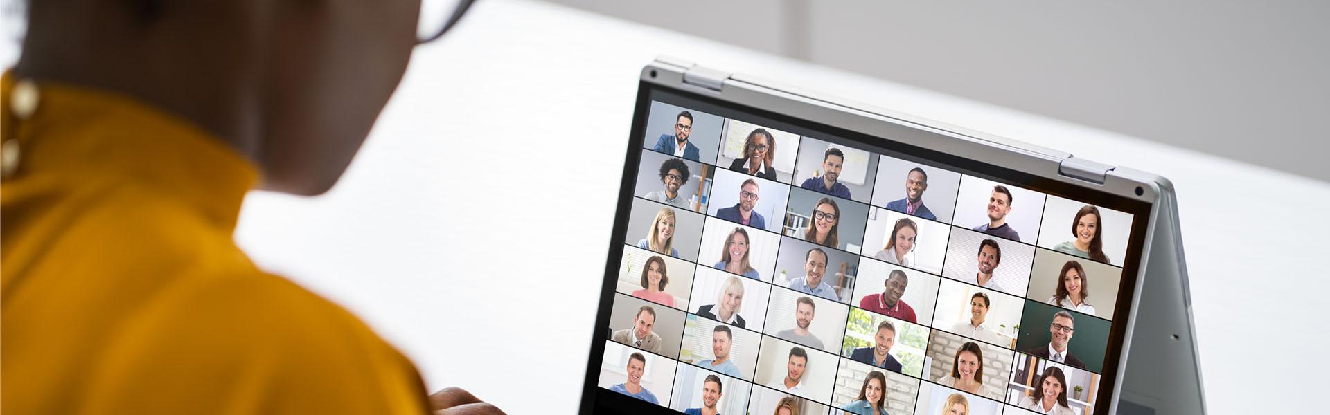 Photo of participant in online symposium